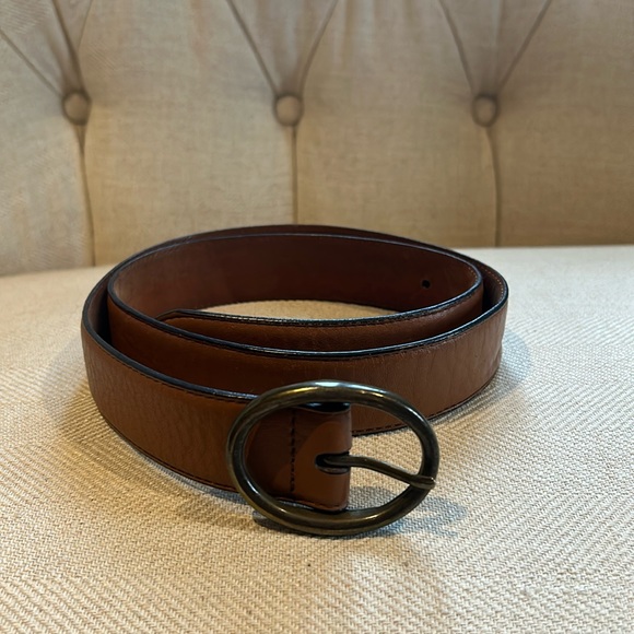 COLE HAAN Women's Leather Belt with Oval Buckle in Tan - Picture 3 of 8